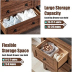 Commode rustique à 7 tiroirs, commode en bois, organiseur de commodes