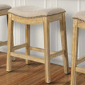 Tabouret de bar en bois Sadie Saddle-Seat avec siège rembourré
