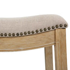 Tabouret de bar en bois Sadie Saddle-Seat avec siège rembourré