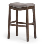 Tabouret de bar en bois Sadie Saddle-Seat avec siège rembourré