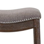 Tabouret de bar en bois Sadie Saddle-Seat avec siège rembourré