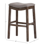 Tabouret de bar en bois Sadie Saddle-Seat avec siège rembourré