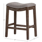 Tabouret de bar en bois Sadie Saddle-Seat avec siège rembourré