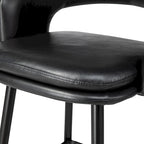 Lot de 2 tabourets de bar en similicuir style Mid-Century Modern de 103 cm avec clous décoratifs