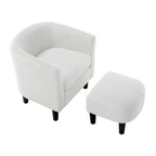 Fauteuil individuel en velours côtelé avec repose-pieds ottoman