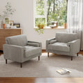 Lot de 2 fauteuils d'appoint surdimensionnés en velours côtelé avec pieds en bois