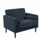 Lot de 2 fauteuils d'appoint surdimensionnés en velours côtelé avec pieds en bois