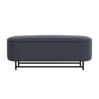 Banc de rangement capitonné Ellipse moderne avec pieds en métal pour entrée