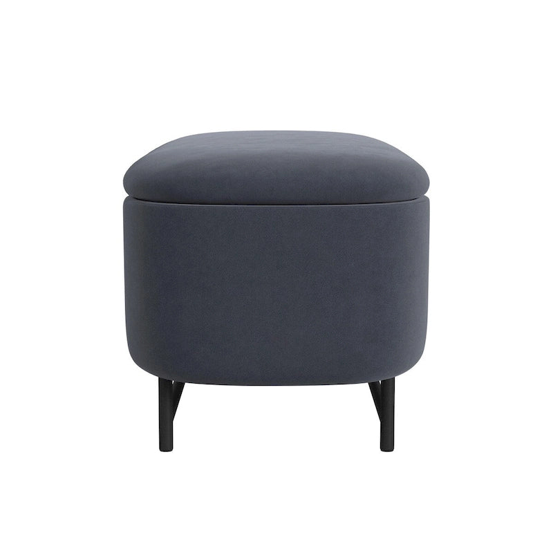 Banc de rangement capitonné Ellipse moderne avec pieds en métal pour entrée