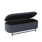 Banc de rangement capitonné Ellipse moderne avec pieds en métal pour entrée