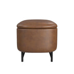 Banc de rangement capitonné Ellipse moderne avec pieds en métal pour entrée