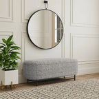 Banc de rangement capitonné Ellipse moderne avec pieds en métal pour entrée