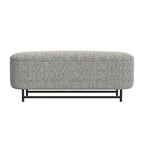 Banc de rangement capitonné Ellipse moderne avec pieds en métal pour entrée