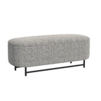 Banc de rangement capitonné Ellipse moderne avec pieds en métal pour entrée