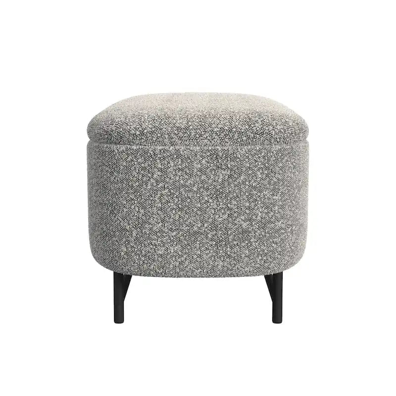 Banc de rangement capitonné Ellipse moderne avec pieds en métal pour entrée
