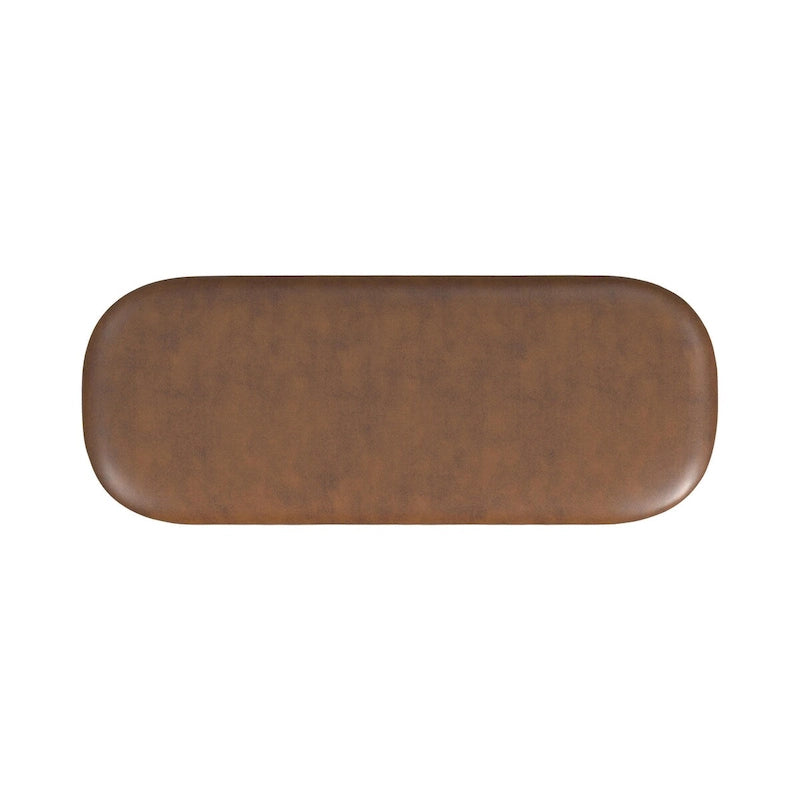 Banc de rangement capitonné Ellipse moderne avec pieds en métal pour entrée