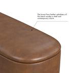 Banc de rangement capitonné Ellipse moderne avec pieds en métal pour entrée