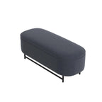 Banc de rangement capitonné Ellipse moderne avec pieds en métal pour entrée