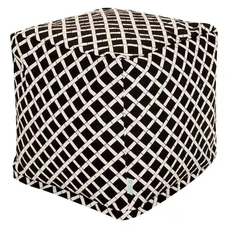 Pouffe cube ottoman d'intérieur/extérieur en bambou Majestic Home Goods