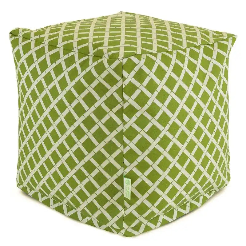 Pouffe cube ottoman d'intérieur/extérieur en bambou Majestic Home Goods