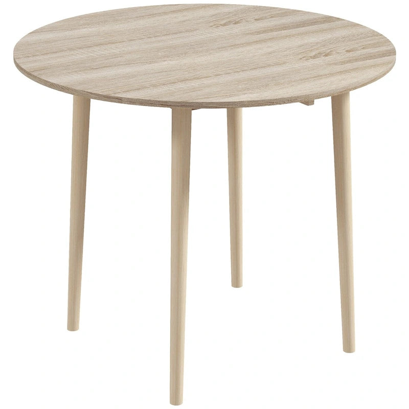 HOMCOM Table de salle à manger ronde pliante 35", Table pliante à abattants pour petits espaces, Petite table de cuisine avec pieds en bois massif
