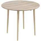 HOMCOM Table de salle à manger ronde pliante 35", Table pliante à abattants pour petits espaces, Petite table de cuisine avec pieds en bois massif