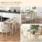 HOMCOM Table de salle à manger ronde pliante 35", Table pliante à abattants pour petits espaces, Petite table de cuisine avec pieds en bois massif
