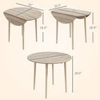 HOMCOM Table de salle à manger ronde pliante 35", Table pliante à abattants pour petits espaces, Petite table de cuisine avec pieds en bois massif