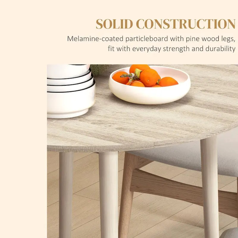 HOMCOM Table de salle à manger ronde pliante 35", Table pliante à abattants pour petits espaces, Petite table de cuisine avec pieds en bois massif