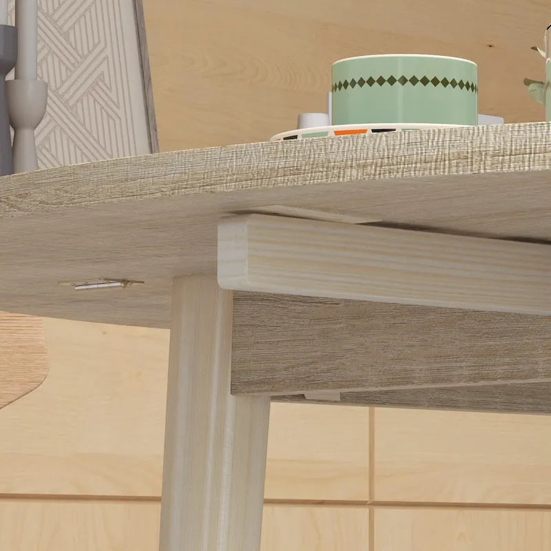 HOMCOM Table de salle à manger ronde pliante 35", Table pliante à abattants pour petits espaces, Petite table de cuisine avec pieds en bois massif