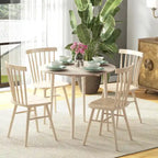 HOMCOM Table de salle à manger ronde pliante 35", Table pliante à abattants pour petits espaces, Petite table de cuisine avec pieds en bois massif