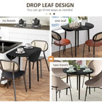 HOMCOM Table de salle à manger ronde pliante 35", Table pliante à abattants pour petits espaces, Petite table de cuisine avec pieds en bois massif