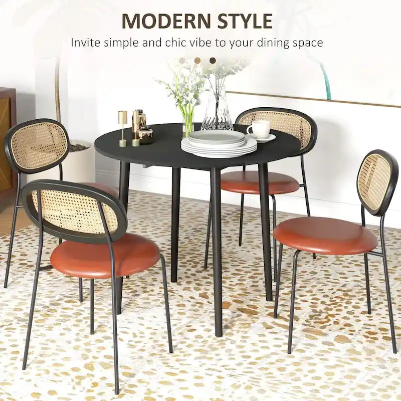 HOMCOM Table de salle à manger ronde pliante 35", Table pliante à abattants pour petits espaces, Petite table de cuisine avec pieds en bois massif