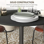 HOMCOM Table de salle à manger ronde pliante 35", Table pliante à abattants pour petits espaces, Petite table de cuisine avec pieds en bois massif