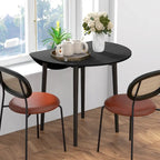 HOMCOM Table de salle à manger ronde pliante 35", Table pliante à abattants pour petits espaces, Petite table de cuisine avec pieds en bois massif