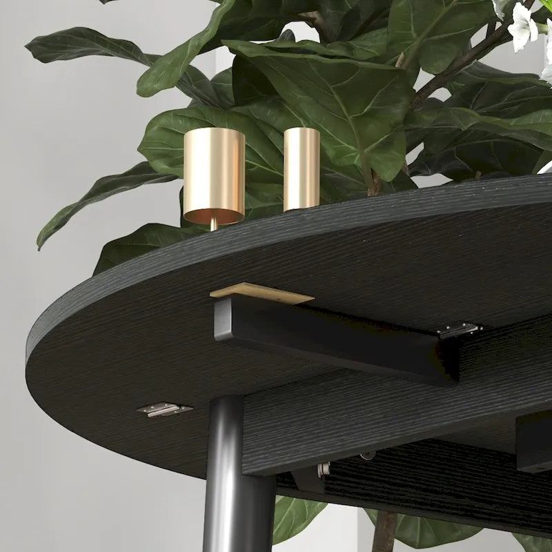HOMCOM Table de salle à manger ronde pliante 35", Table pliante à abattants pour petits espaces, Petite table de cuisine avec pieds en bois massif