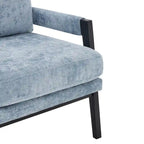 Fauteuil d'appoint en chenille de style Mid-Century avec pieds en bois