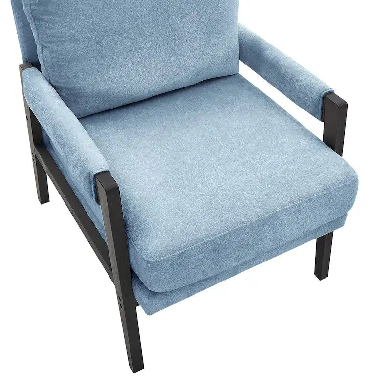 Fauteuil d'appoint en chenille de style Mid-Century avec pieds en bois