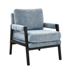 Fauteuil d'appoint en chenille de style Mid-Century avec pieds en bois
