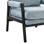 Fauteuil d'appoint en chenille de style Mid-Century avec pieds en bois