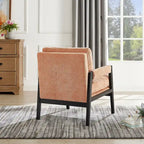 Fauteuil d'appoint en chenille de style Mid-Century avec pieds en bois