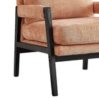 Fauteuil d'appoint en chenille de style Mid-Century avec pieds en bois