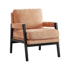 Fauteuil d'appoint en chenille de style Mid-Century avec pieds en bois