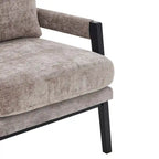 Fauteuil d'appoint en chenille de style Mid-Century avec pieds en bois