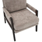 Fauteuil d'appoint en chenille de style Mid-Century avec pieds en bois