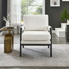 Fauteuil d'appoint en chenille de style Mid-Century avec pieds en bois