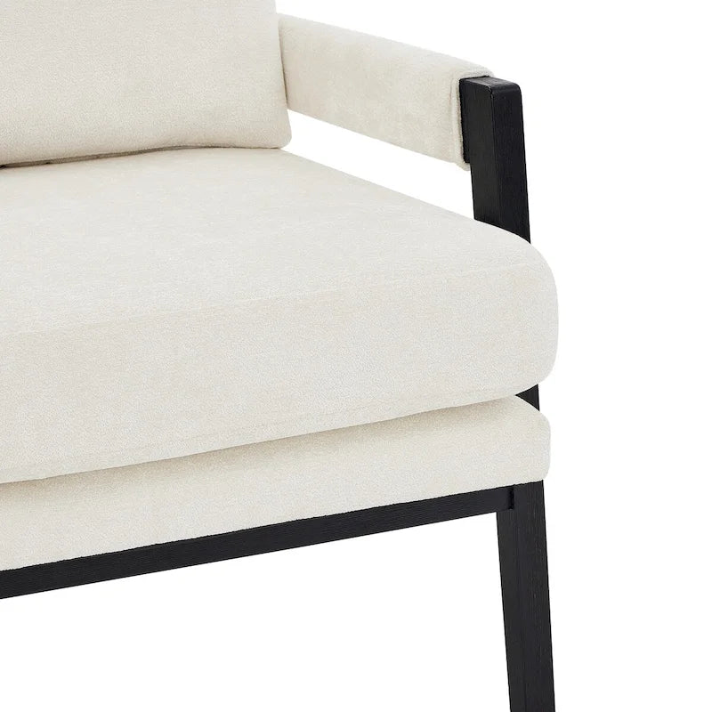 Fauteuil d'appoint en chenille de style Mid-Century avec pieds en bois
