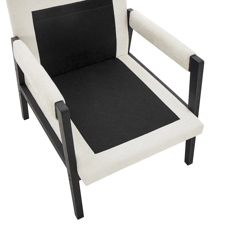 Fauteuil d'appoint en chenille de style Mid-Century avec pieds en bois