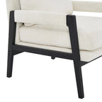 Fauteuil d'appoint en chenille de style Mid-Century avec pieds en bois