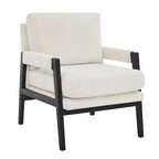 Fauteuil d'appoint en chenille de style Mid-Century avec pieds en bois